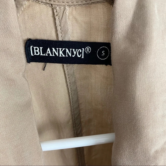 Blank NYC Dip Dyed Ombré Trench Coat Jacket Women’s Small Oversized Neutral Tan - Picture 7 of 9